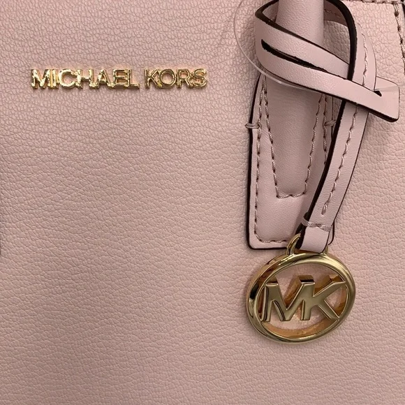 Michael Kors Avril Small Leather Top-Zip Satchel Powder Blush color - Picture 15 of 16